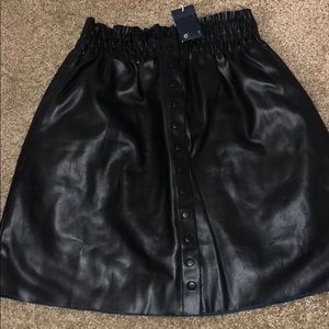 Black leather skirt
